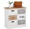 CARO-Möbel Kommode Salva mit 6 Schubladen, Schubladenschrank Vintage. Aufbewahrungsregal in weiß, Shabby Chic