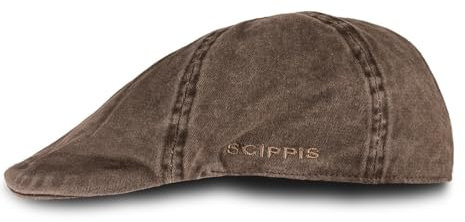 Chilla Cap – Schiebermütze aus 100% Baumwolle im Used-Look | Leichte & atmungsaktive Flatcap mit Stretch-Schweißband | Unisex & vielseitig kombinierbar (DE/NL/SE/PL, Alphanumerisch, L, XL, Braun)