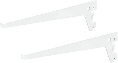 2 x siwitec Einlochträger 300 x 50 mm in Weiss, Regalhalter für ein Regalschienensystem