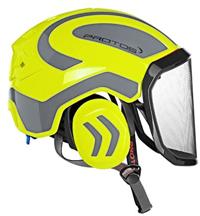 Protos Integral Arborist Helmet - Neon Yellow and Grey