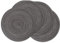 homEdge Set di 4 tovagliette rotonde, lavabili, 38 cm, colore: nero e grigio