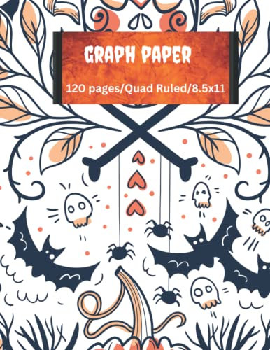 Graph Paper Composition Notebook: Grid Paper, Quad Ruled, 120 Sheets, 8.5x11: Halloween Themed Graph Paper Composition Notebook