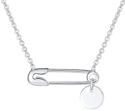 Personalisieren Initiale Alphabet A-Z Support Symbol Für Vertriebene Menschen Massivarität Runden Kreis Scheibe Seitlich Sicherheitsnadel Halskette Anhänger Für Frauen .925 Sterling Silber Anpassbar