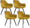 Kick Collection 4er Set Esszimmerstühl Karl Velvet - Samt - Gold - Modern und Hochwertig - Samtstoff und Metall - Erhältlich in vielen Farben