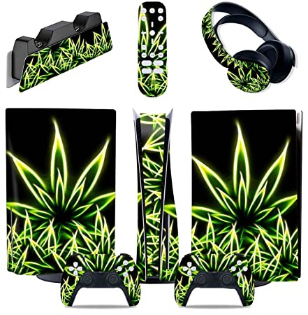 Pelle Della Console 51579 Per PS5 Console Disc Edition & Digital Edition Sticker Vinyl Decal Cover Per Ps5 Controller & Charging Station & Headset & Media Remote Pelli Avvolge Regalo ( Size : Digital