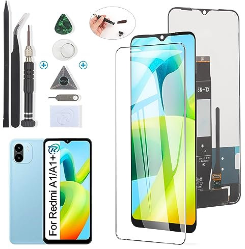 RongZy Pantalla para Xiaomi Redmi A1/Redmi A1+ Táctil LCD de Repuesto Ensamblaje Digitalizador Reemplazo para Redmi A2/Redmi A2+ con Herramientas de Reparación(6.52'',Negro)