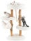 COSTWAY Arbre à Chat à 5 Niveaux 87 cm, Arbre a Chat Bois d'Poirier, 2 Poteaux à Griffer en Jute, 4 Plateformes, Hamac Détachable, Tour pour Chaton, Corde Sisal, Coussin Amovible