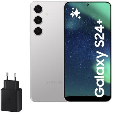 Samsung Galaxy S24+ y Cargador 45W, Móvil con IA, Smartphone Android, 12GB RAM Más Rápida, 512GB Almacenamiento, Cámara 50MP, Gran Pantalla, Batería Larga Duración, Gris Marble (Versión Española)