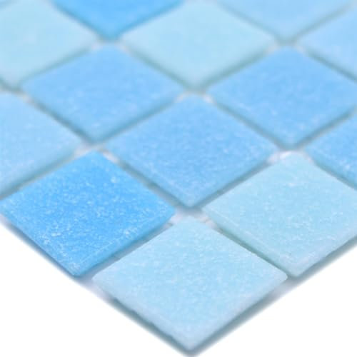 Schwimmbad Pool Glasmosaik Fliesen North Sea Hellblau Mix Dampfdusche Hamam
