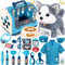 Arztkoffer Kinder mit Elektrischem Hund der Läuft und Bellt - Interaktives Haustier Tierarzt Spielzeug mit Arzt Kostüm - Doktorkoffer Rollenspiel ab 3-6 Jahre für Jungen und Mädchen Geschenk