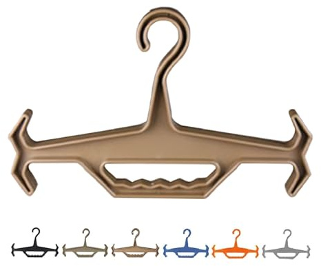 Taktischer Kleiderbügel aus ABS, 80 kg schwerlast, rostfrei, für Schutzweste & Tauchanzug, mit verdecktem Tragegriff & rutschfestem Haken, multifunktional (Khaki)