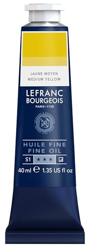 Lefranc Bourgeois 301756 Feine Ölfarbe in hervorragender Qualität,lichtecht mit gleichmäßige Konsistenz, 40ml Tube, ideal für Keilrahmen, Leinwand, Malkarton - Primӓrgelb