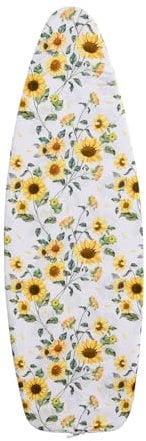 SHERWOOD Ironing Board Cover 135 x 45cm 100% Cotton Cover with Thick Felt Resists Scorching and Staining Adjustable Size Iron Board Cover (Sunflowers,135 x 45cm)