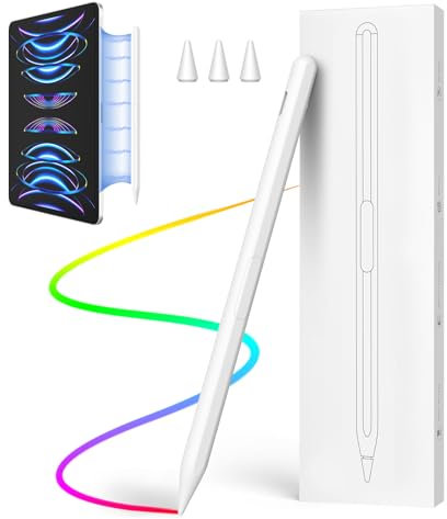 MoKo Kabelloser Stylus Pen Kompatibel mit iPad Pencil 2. Gen, Typ-C Laden Palm Rejection Stylus iPencil 2. Generation für 2022 iPad Pro 12.9/11, iPad Air 5./4./3., iPad mini 6./5., iPad 10./9.