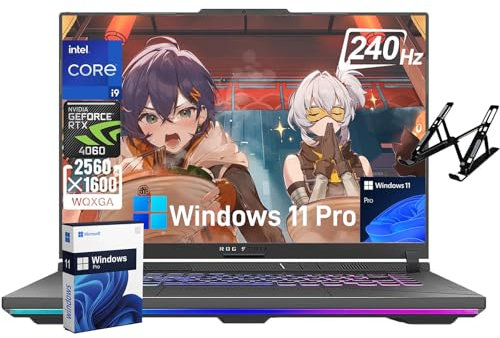 ASUS ROG Strix G16 Gaming Laptop, 16 WQXGA 240Hz Display, Intel 24 Core i9-14900HX, RTX 4060, 32GB DDR5, 2TB SSD, Wi-Fi 6E, Tastiera retroilluminata, Windows 11 Pro & Tugwry Accessori