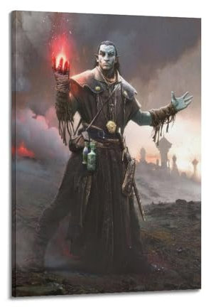 SILATSAWTU Poster mit Videospiel, The Elder Scrolls, Kampfmagier, dekoratives Gemälde, Leinwand, Wandposter und Kunstdruck, moderne Familienschlafzimmer-Dekoration, Poster, 20 x 30 cm