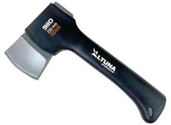Altuna - Ascia di Sopravvivenza e Campeggio - Lama in Acciaio e Manico in Fibra di Vetro - Funzione Martello e Custodia Inclusa - Leggera e Resistente - Ascia Tattica Compatta 23cm e 600gr - Bushcraft
