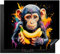 KitchenYeah© Copri Piano Induzione 59x51 cm Cucina Coprifornelli Copertura Protezione Cottura Tutto per la Cucina Scimmia - Graffiti - Colorati - Banane - Moderno