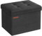 SONGMICS Storage Ottoman, Foldable Small Ottoman Foot Rest, 31 x 41 cm Foot Stool, Ottoman with Storage, Load up to 130 kg, for Living Room, Bedroom, Dorm, Ink Black LSF102B51
