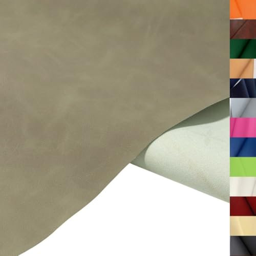 TOLKO 1m Kunstleder Meterware | weiches Premium Lederimitat für Stuhl Bank Sessel Sofa Sitzbezug Bezugstoff in Marmor Optik 140cm breit Polsterstoff Polsterbezug Möbelstoff (Taupe)