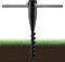 Starbover Ancrage au sol pour parasol de plage, base en spirale pour auvent de sol, 43 cm, pied en métal résistant à la rouille pour jardin, plage et pelouse, terrasses, drapeaux et barres décoratives