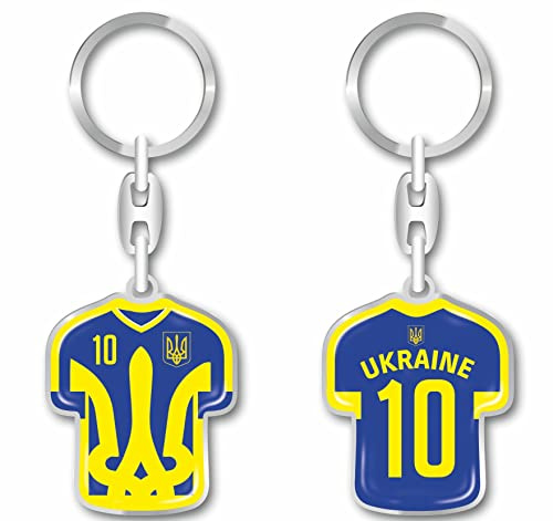 daged Ukraine Schlüsselanhänger Trikot Schlüsselring Harzbeschichtung 3D Effekt + Aufkleber praktische Funktionalität - TR
