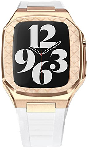 ORKDFJ Set di modifiche alla cassa e al cinturino in acciaio inox, per Apple Watch Band 44 mm 45 mm 9 8 7 6 5 4 SE Series uomini donne orologio da polso accessori, 44MM, Agata