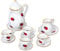NIOMICO 15pcs 1/12 Puppenhaus Miniatur Esswarenporzellan Tee Set Dish Tasse Teller Ladybug Dollhouse Tee Set