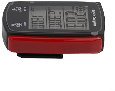 LCD-Fahrradcomputer mit wasserdichtem Schutz und klarem Display für einfaches Ablesen (Rot)