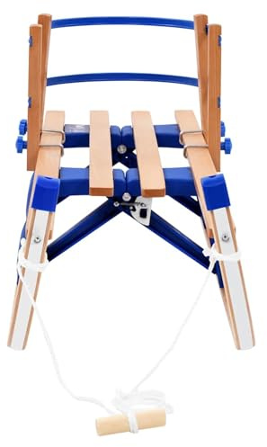 Homgoday Trineo de nieve plegable de madera con respaldo, 119 cm