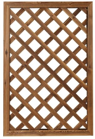 JHAISMAO Zaun Gitter Garten Bildschirm Freistehend Mahagoni Holz Gitter Zaunpanel Raumteiler Datenschutzbildschirm Hundetor Leicht Gewölbte Unterstützung Zum Klettern Von Pflanzen(Size:50x150cm)