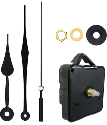 Xelmorant Clock Mechanism Kit Battery Powered – Silent Quartz Short Shaft Wall Clock Movement with Hour, Minute & Second Hands, DIY Repair Replacement for Home Office Restaurant Hotel