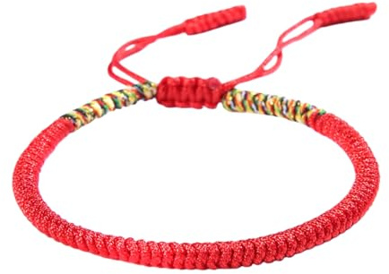 YYKSYDPT Bracelet Porte-Bonheur Tibétain+Cadeau Bouddhiste!Bracelet Corde Fait à La Main Bracelets D'amitié Tressés Pour Femme Homme Style Tibet-Bracelets Réglable