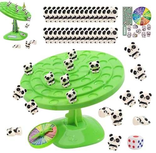 Fuuxtci Balance Brettspiel,Panda Bauklotz - Balancier-Bauspiel | Für 2 Spieler, Eltern Kind, Kinder, Freunde, Mädchen, Reise, Partys, Geburtstag, Weihnachten
