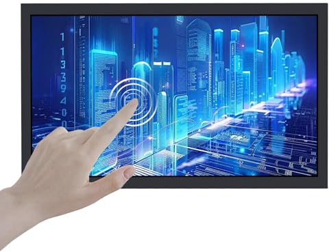 VSDISPLAY 21.5 pollici 1920x1080 1000 nits LCD Indurstrial Touch Monitor | Porta video VGA DVI H/D,Shell in metallo con staffa
