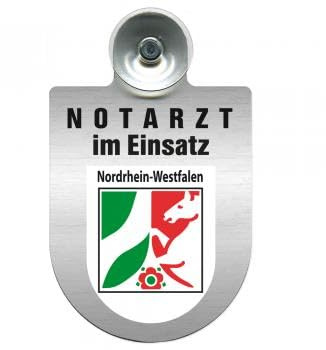 Einsatzschild Windschutzscheibe incl. Saugnapf - Notarzt im Einsatz - 309353 - incl. Regionen nach Wahl Farbe Region Nordrhein-Westfalen