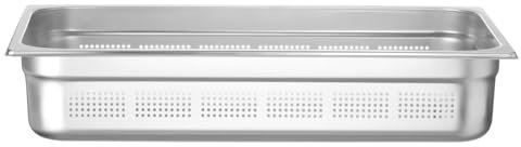 HENDI Gastronormbehälter, Temperaturbeständig von -40° bis 300°C, Heissluftöfen-Kühl- und Tiefkühlschränken-Chafing Dishes-Bain Marie, perforiert, 14L, GN 1/1, 530x325x(H)100mm, Edelstahl 18/10