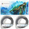 2er Pack Selbstklebenden Etiketten 3D weiß auf silber Prägeband 9mm x 3m, Kunststoff, kompatibel für DYMO Omega und Junior Etikettenprägegerät