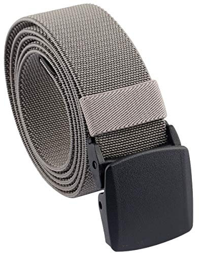 KYEYGWO Elastischer Stretch-Freizeitgürtel, Herren Tactical Hiking Belt aus Kunststoffschnalle, #2-grau