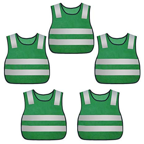 AIEOE Kinder 5 Stück Pannenweste Set Warnweste Reflektierende Weste - Grün