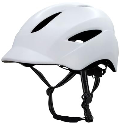 Crazy Safety Aero Casque de vélo | Casque Enfant pour vélo, Skateboard, Rollers et Trottinette | Casque vélo Femme et Homme | M 54-58 cm, L 58-61 cm | Casque vélo avec Sangles réfléchissantes (Blanc)