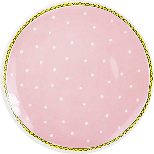 Blond Amsterdam Speiseteller 26 cm Rosa mit weißen Punkten – Personalisierbar Fröhliches Design für jede Mahlzeit