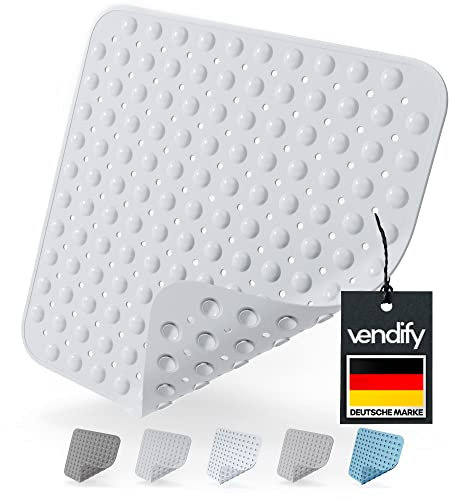 vendify® Premium Duschmatte rutschfest 53x53 cm - Antirutschmatte für Dusche, Badewanne BPA frei - Quadratische Badematte mit 152 Saugnäpfen - Badewannenmatte schimmelresistent & maschinenwaschbar