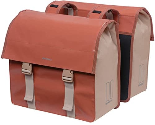 Basil Double Bicycle Bag Urban Load Terra Red/Rose - 48-53 Liter - Tarpaulin 40,5X17,5X46