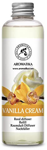 Raumduft Diffuser Nachfüller Vanille Creme 200ml - Nachfüller für Duftdiffusor - Reed Diffuser Refill - Raumbeduftung - Zimmerduft - Diffuser Nachfüllen - Raumluft - Haus Parfüm - Duftaroma
