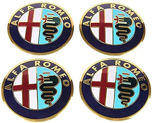 Center Nabendeckel Abs Mitte ​Logo Zierdeckel Passend Radnabenkappen Radnabenabdeckung Ersatzteil Passend für Alfa Romeo Mito Giulietta Spinne GT Stelvio Giulia 56.5mm Radnabendeckel Zierdeckel 4StüCk