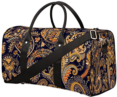 Paisley Ethno Reisetasche Sporttasche Sporttasche Sporttasche Gep?cktasche Wochenendtasche Gro?e Kapazit?t Reisetasche mit Schultergurt f¨¹r Erwachsene M?nner Frauen Unisex