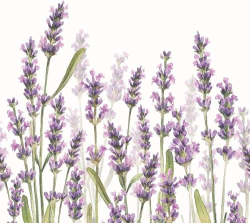 Miss Lovely Servietten Lavendel Motiv Wiese mit Lavendel-Blüten Frühlings-Blumen lila & Flieder Oster-Servietten Oster-Fest Oster-Deko Ostern Tisch-Dekoration Frühling & Sommer 60 Servietten