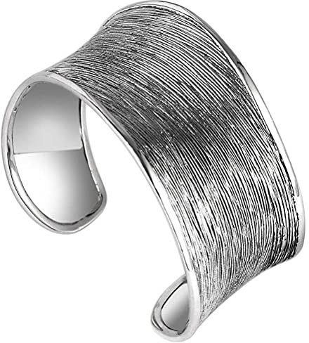WEISHA Retro Armreif S925 Sterling Silber Armreif Schmuck Gebürstet Breite Schlicht Armband Ethno-Stil Weiblich Retro Verstellbar2