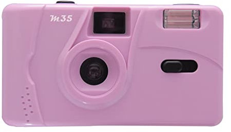 fivenum Tragbar Film Vintage Kamera, kein Fokus, eingebauter Blitz, Dieses Paket enthält keinen Film und Keine Batterien,Lila